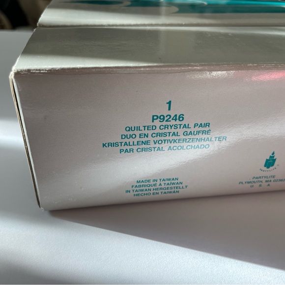 PartyLite Quilted Crystal Votive Candle Holder Pair In Original Box P9246 - Picture 6 of 6